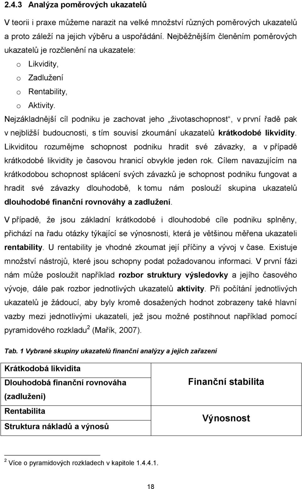 Nejzákladnější cíl podniku je zachovat jeho životaschopnost, v první řadě pak v nejbližší budoucnosti, s tím souvisí zkoumání ukazatelů krátkodobé likvidity.