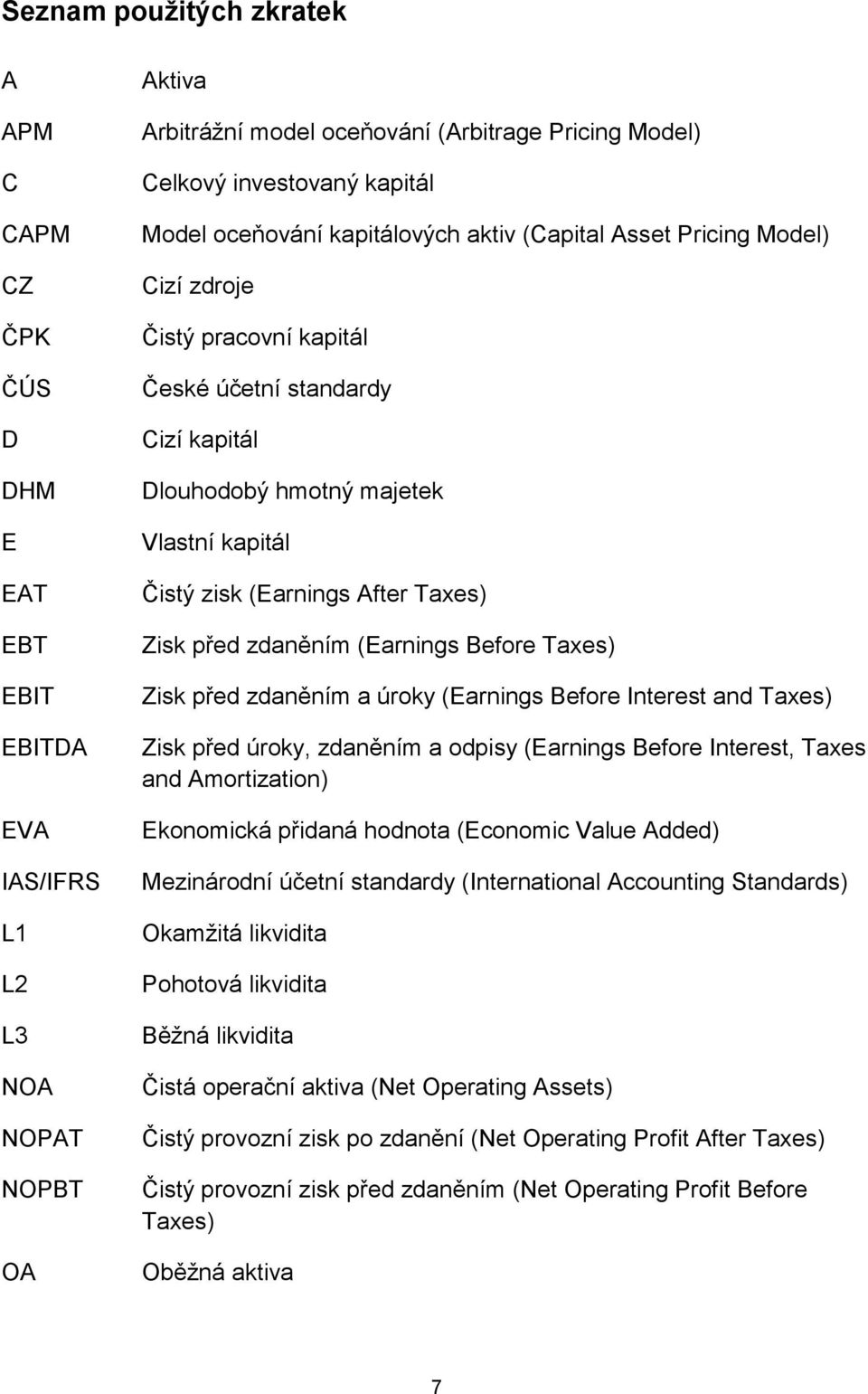 (Earnings After Taxes) Zisk před zdaněním (Earnings Before Taxes) Zisk před zdaněním a úroky (Earnings Before Interest and Taxes) Zisk před úroky, zdaněním a odpisy (Earnings Before Interest, Taxes