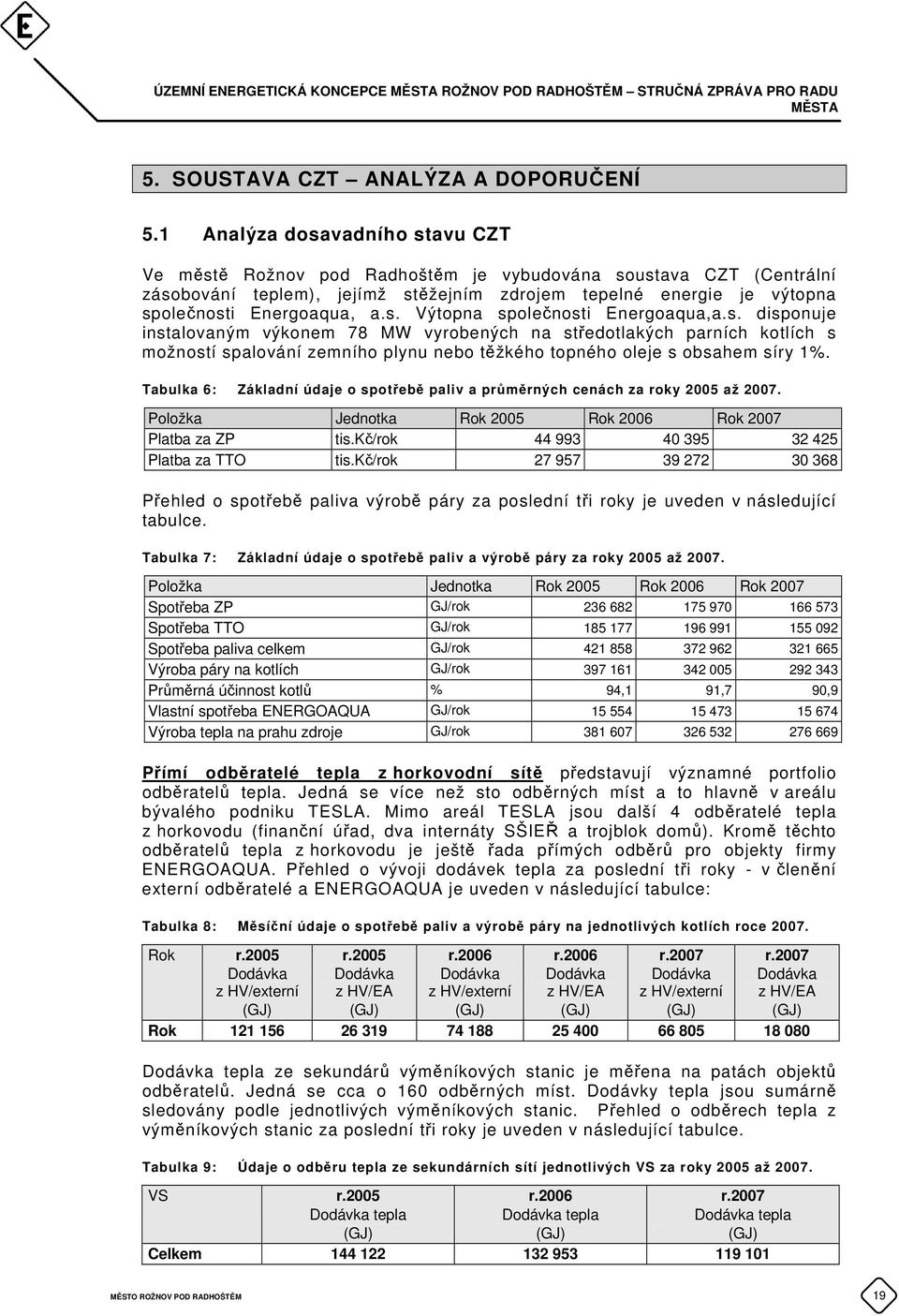 s. disponuje instalovaným výkonem 78 MW vyrobených na středotlakých parních kotlích s možností spalování zemního plynu nebo těžkého topného oleje s obsahem síry 1%.