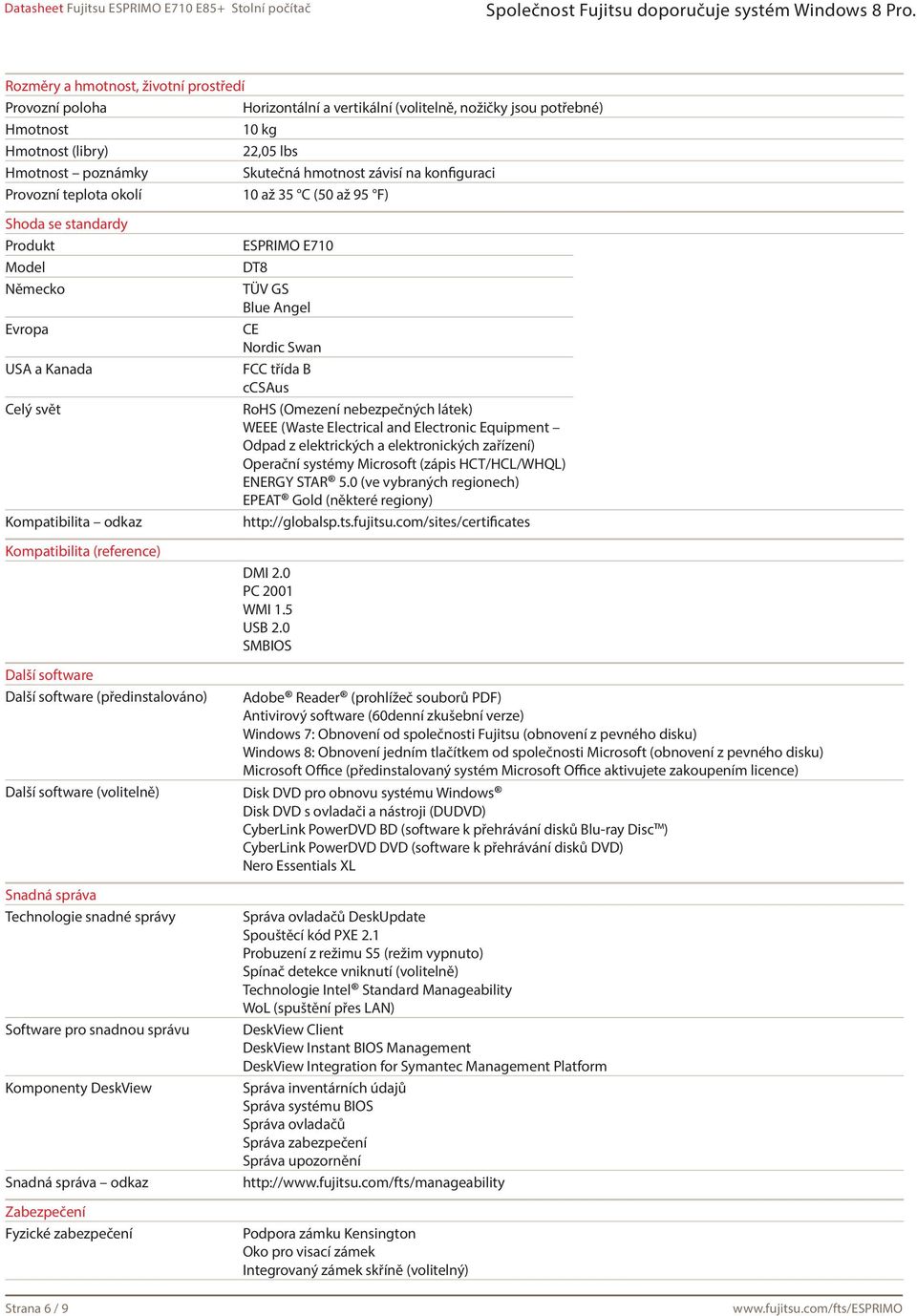 software (předinstalováno) Další software (volitelně) Snadná správa Technologie snadné správy Software pro snadnou správu Komponenty DeskView Snadná správa odkaz Zabezpečení Fyzické zabezpečení