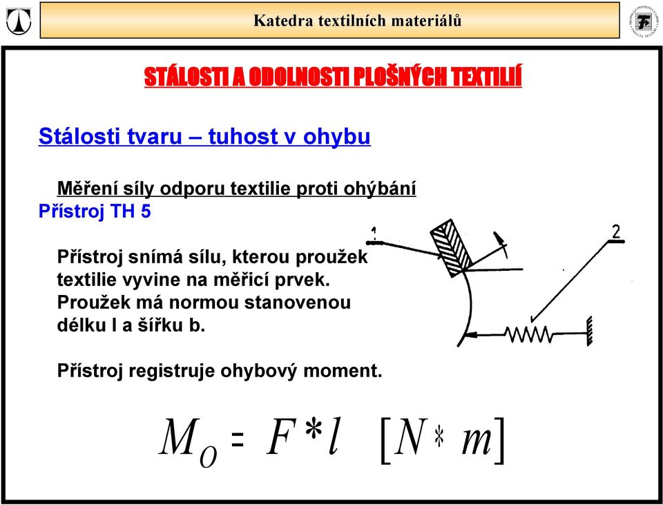 textilie vyvine na měřicí prvek.