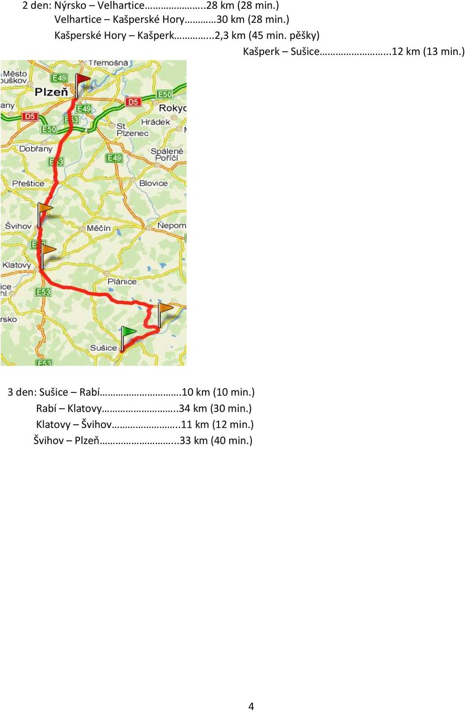 ..2,3 km (45 min. pěšky) Kašperk Sušice...12 km (13 min.