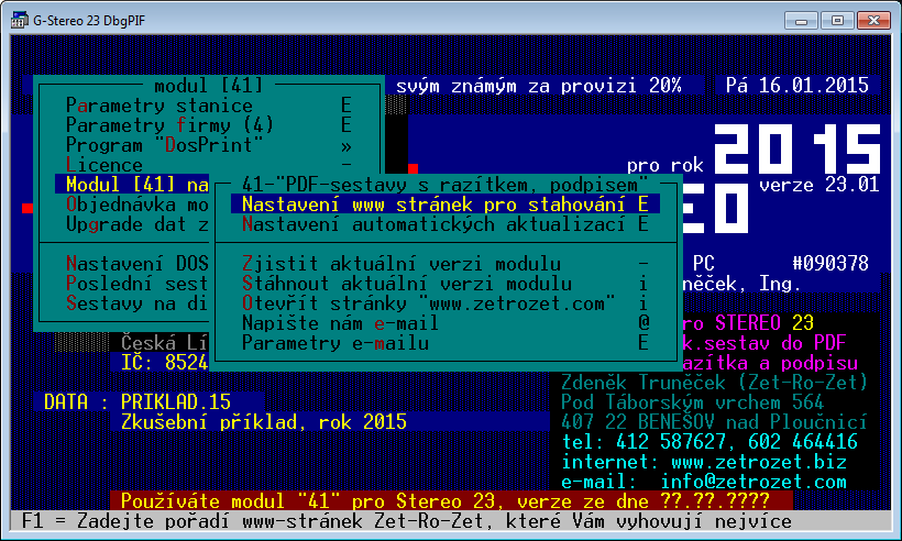 2. INSTALACE 2.1 INSTALACE SOUBORU STAŽENÉHO Z INTERNETU Na internetových stránkách jsou v kapitole Stáhněte si umisťovány v průběhu roku aktualizace (update) jednotlivých modulů.