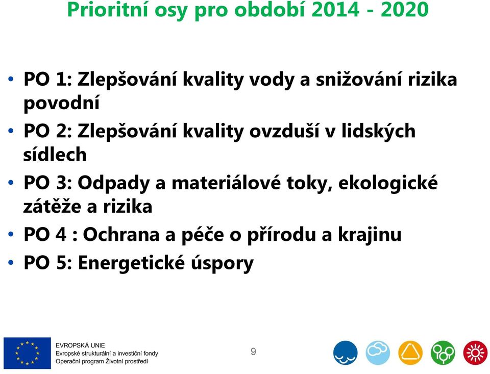 lidských sídlech PO 3: Odpady a materiálové toky, ekologické zátěže