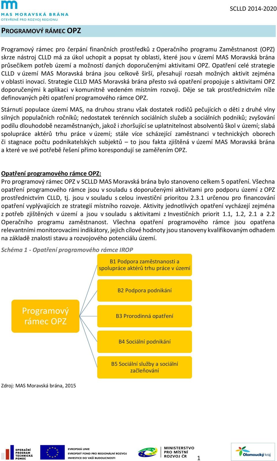 Opatření celé strategie CLLD v území MAS Moravská brána jsou celkově širší, přesahují rozsah možných aktivit zejména v oblasti inovací.