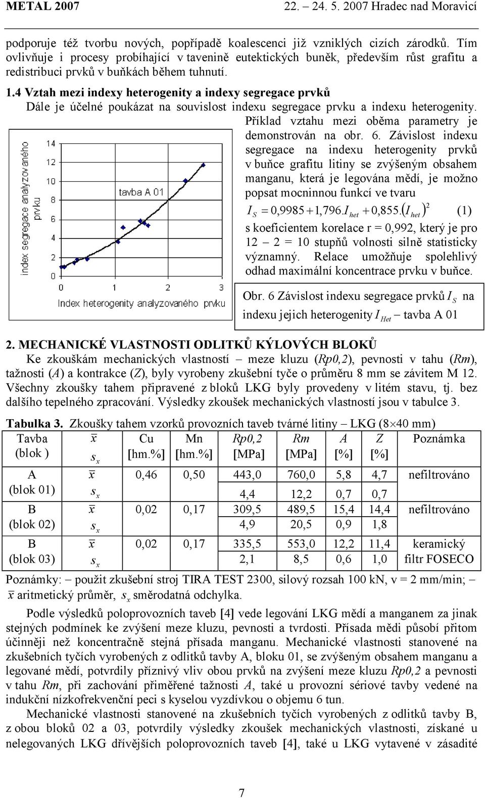 4 Vztah mezi indexy erogenity a indexy segregace prvků Dále je účelné poukázat na souvislost indexu segregace prvku a indexu erogenity. Příklad vztahu mezi oběma parametry je demonstrován na obr. 6.