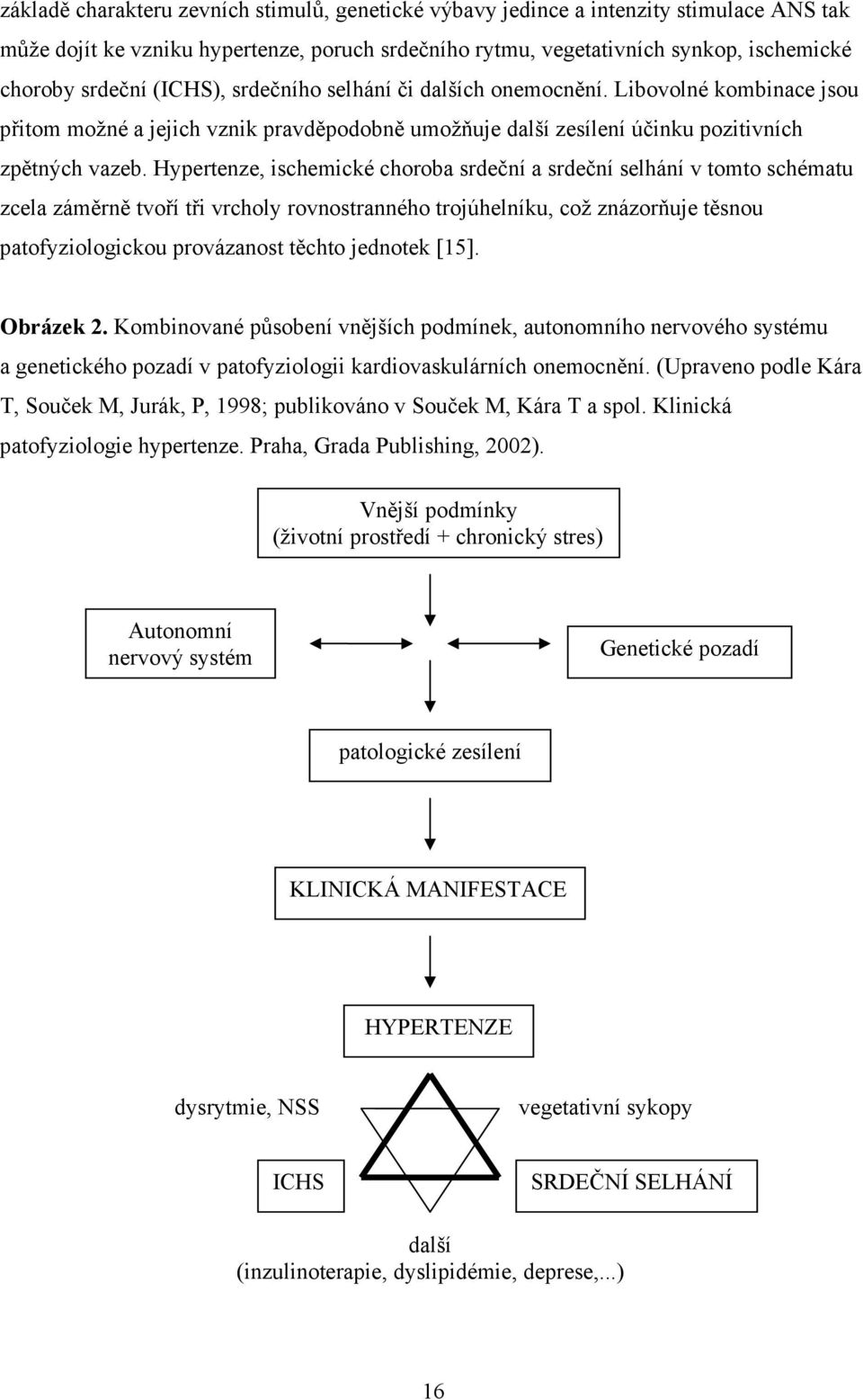 Hypertenze, ischemické choroba srdeční a srdeční selhání v tomto schématu zcela záměrně tvoří tři vrcholy rovnostranného trojúhelníku, což znázorňuje těsnou patofyziologickou provázanost těchto