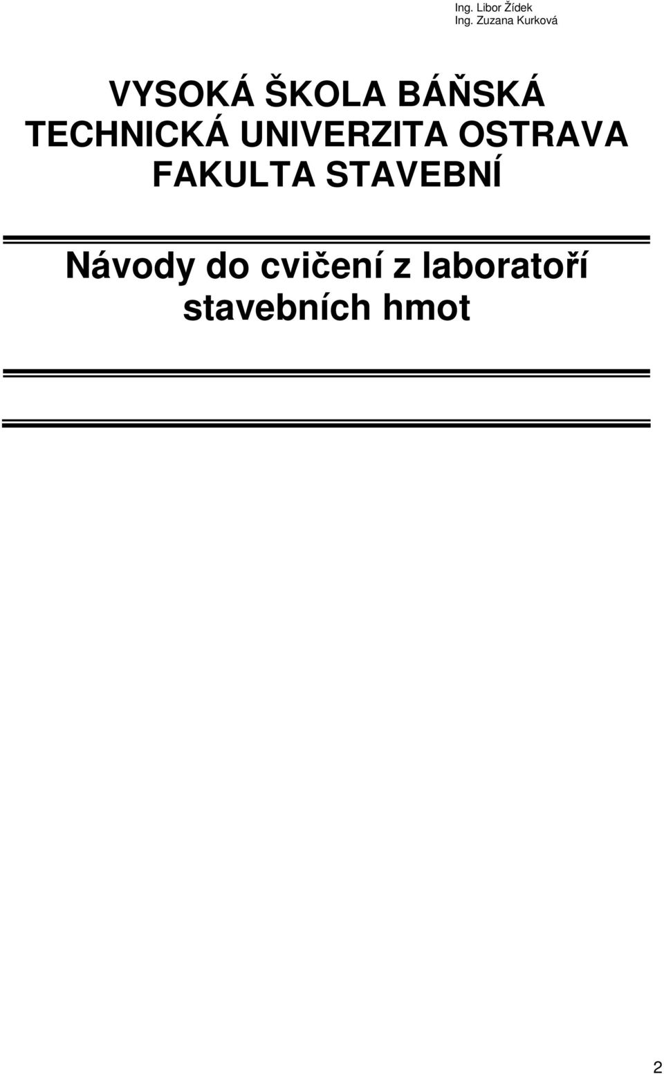 FAKULTA STAVEBNÍ Návody do