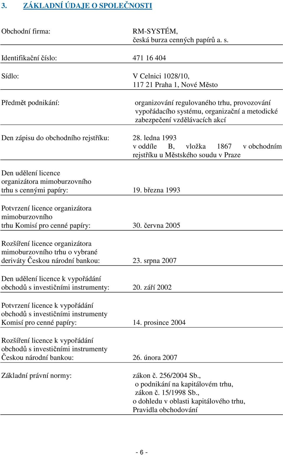 zabezpečení vzdělávacích akcí Den zápisu do obchodního rejstříku: 28.