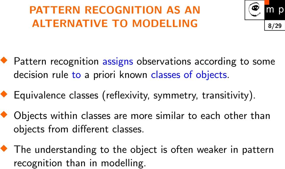 Equivalence classes (reflexivity, symmetry, transitivity).