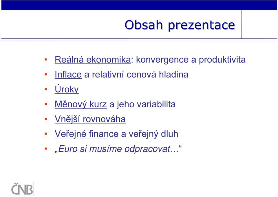 Úroky Měnový kurz a jeho variabilita Vnější