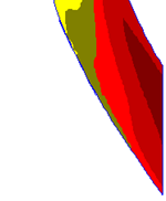 6 Magnitude deformation intensity after six passes Z výsledků matematické simulace vyplývá jednoznačný závěr, že u protlačování pásu plechu, z hlediska dosažení dostatečného počtu střižných systémů