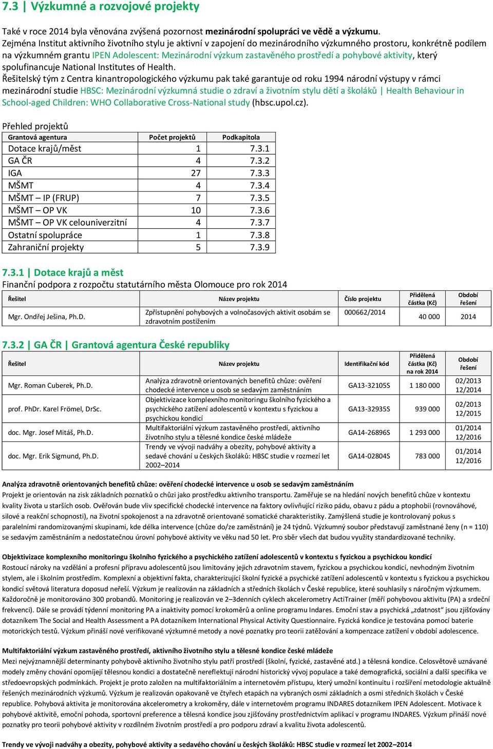 a pohybové aktivity, který spolufinancuje National Institutes of Health.