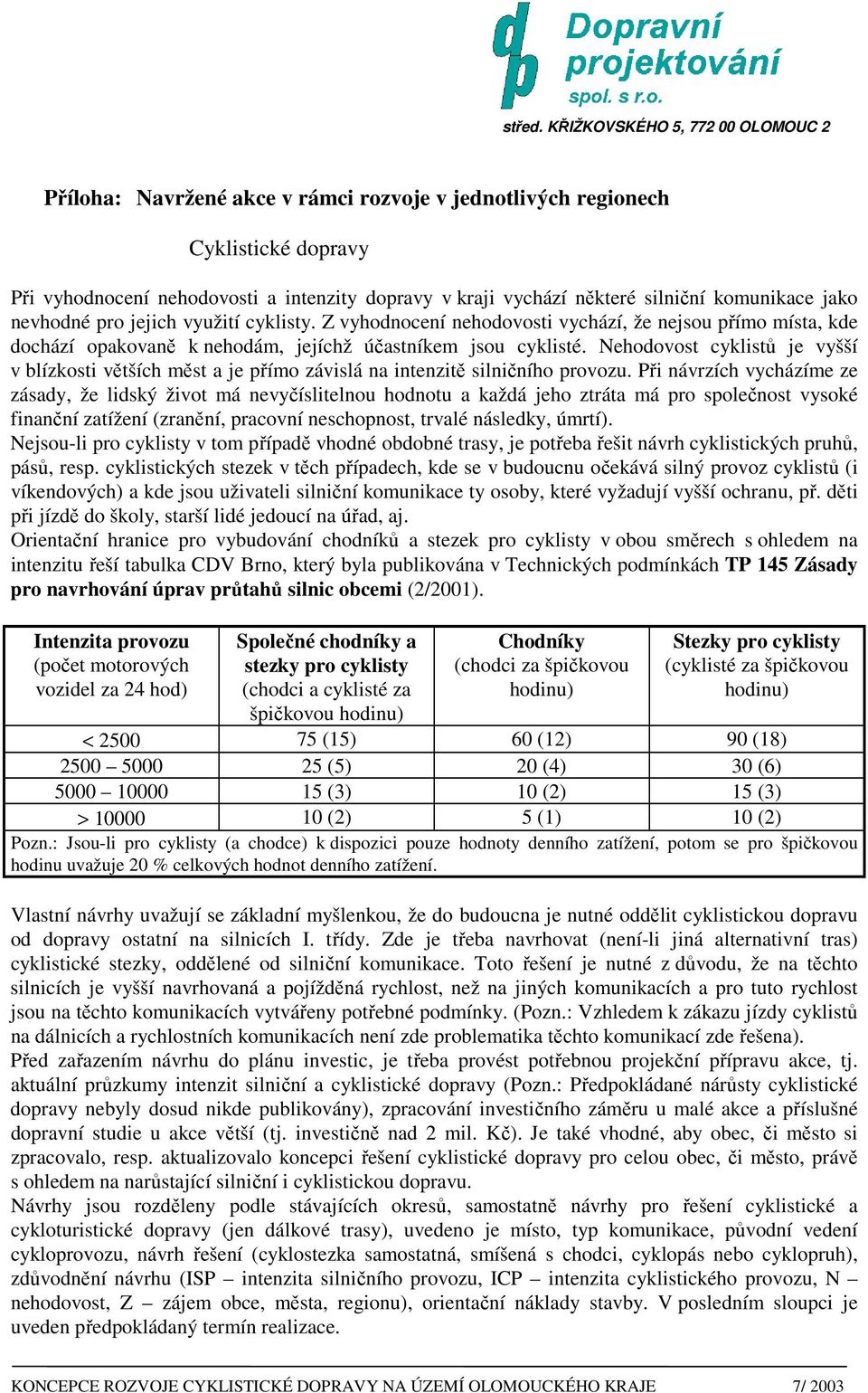 Nehodovost cyklistů je vyšší v blízkosti větších měst a je přímo závislá na intenzitě silničního provozu.