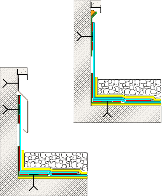 Spoje v přesazích bez mechanického kotvení PS-4B - cvičení střechy Spoje v přesazích s mechanickým kotvením Krytina na tepelně izolační vrstvě z pěnového plastu Atika krytá oplechováním Ukončení