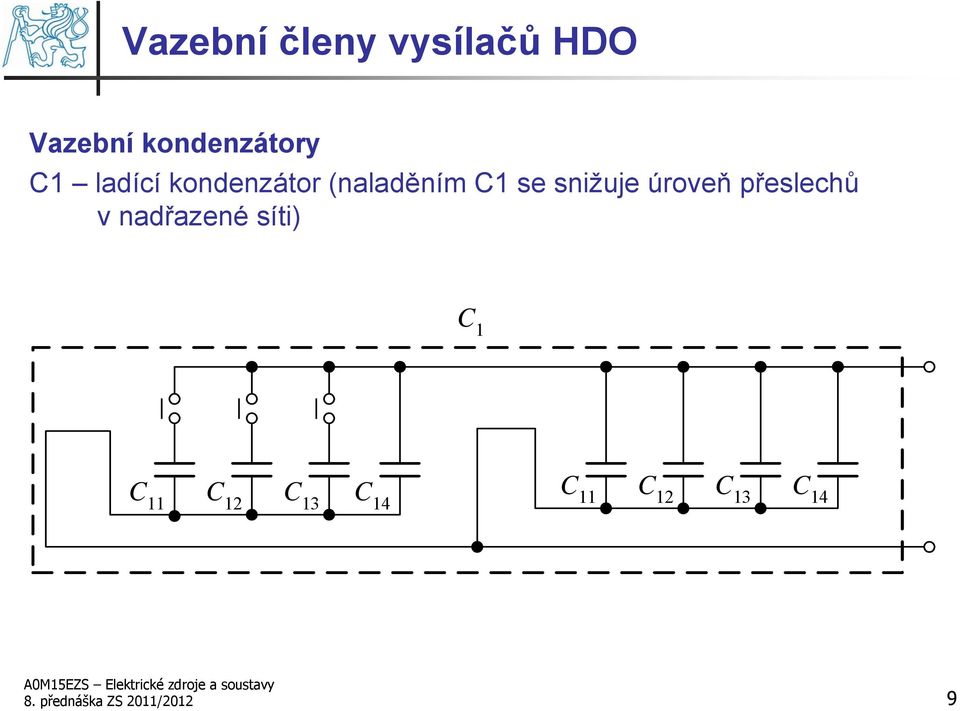 přeslechů v nadřazené síti) C 1 C 11 C 12 C 13 C