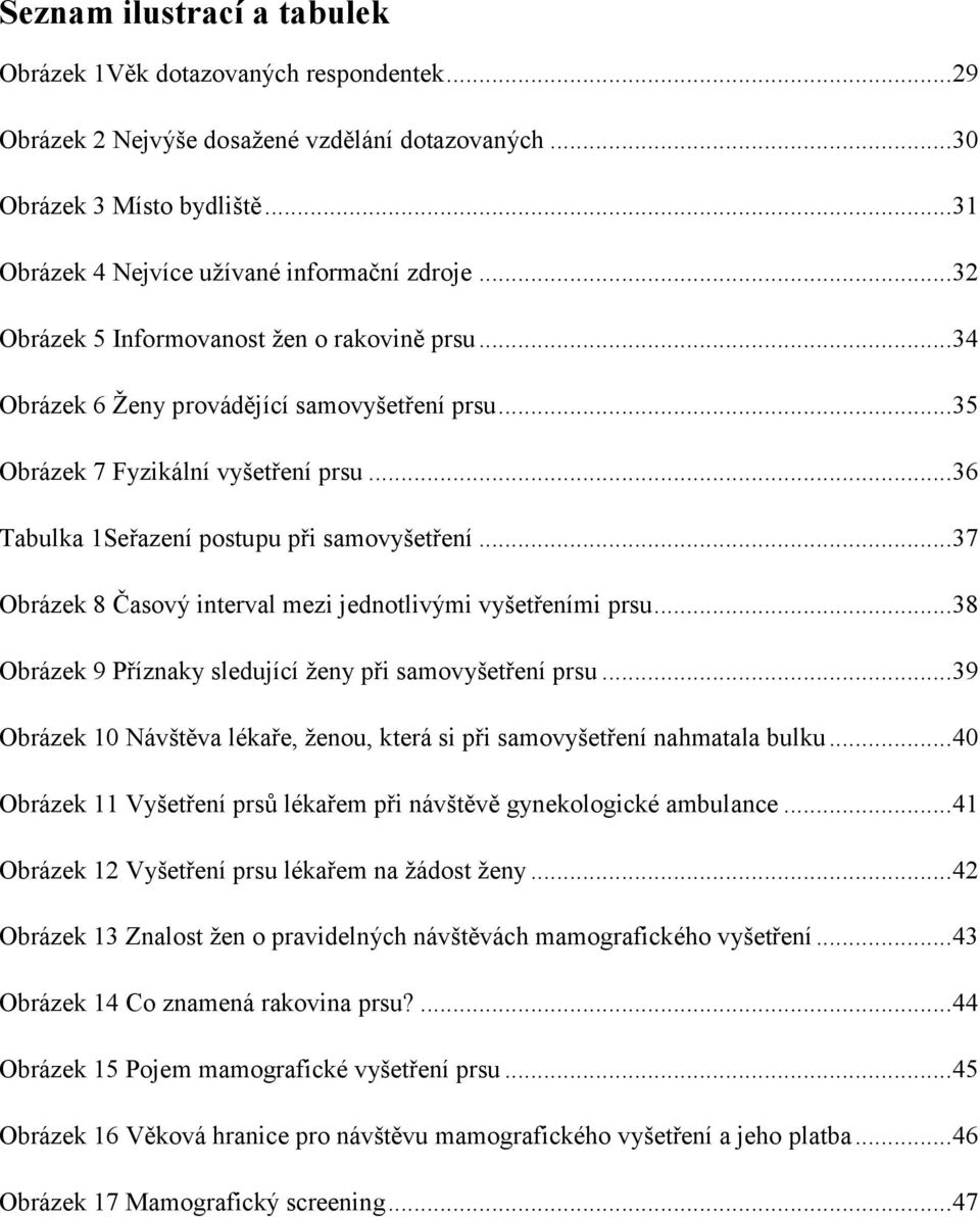 .. 37 Obrázek 8 Časový interval mezi jednotlivými vyšetřeními prsu... 38 Obrázek 9 Příznaky sledující ženy při samovyšetření prsu.