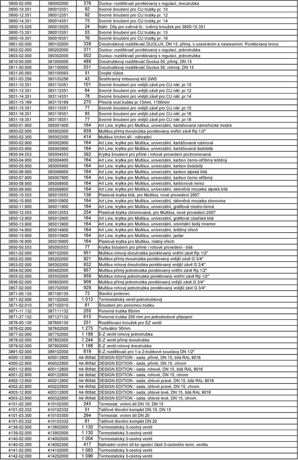 256 383103256 43 Šestihranný imbusový klíč SW3 3831-10.351 383110351 101 Svorné šroubení pro vnější závit pro CU nikl.pr.10 3831-12.351 383112351 84 Svorné šroubení pro vnější závit pro CU nikl.pr.12 3831-14.