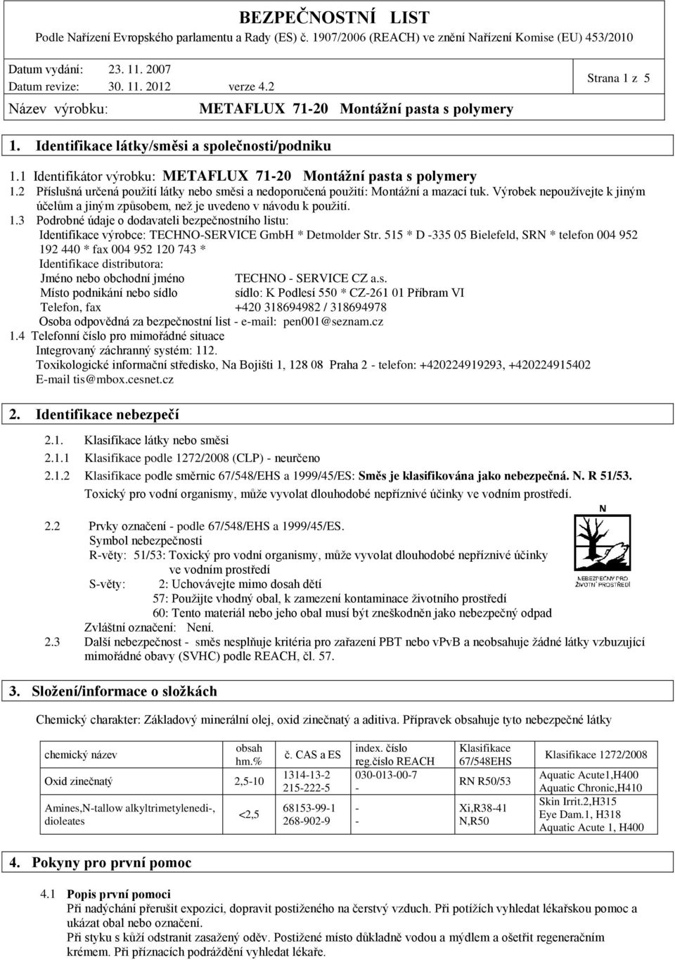 515 * D 335 05 Bielefeld, SRN * telefon 004 952 192 440 * fax 004 952 120 743 * Identifikace dist