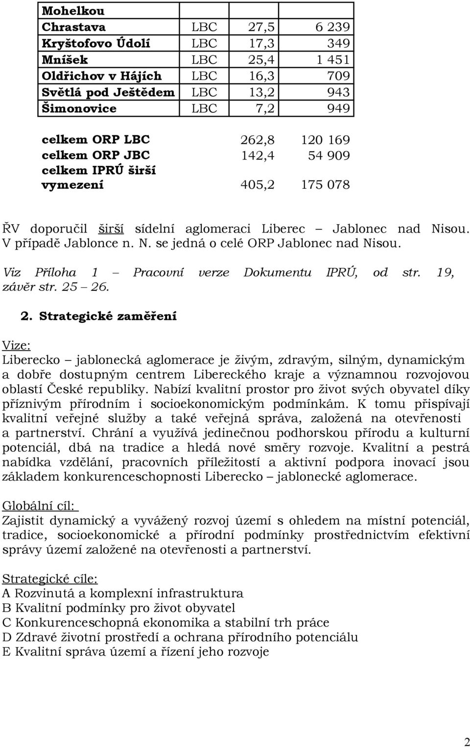 Viz Příloha 1 Pracovní verze Dokumentu IPRÚ, od str. 19, závěr str. 25