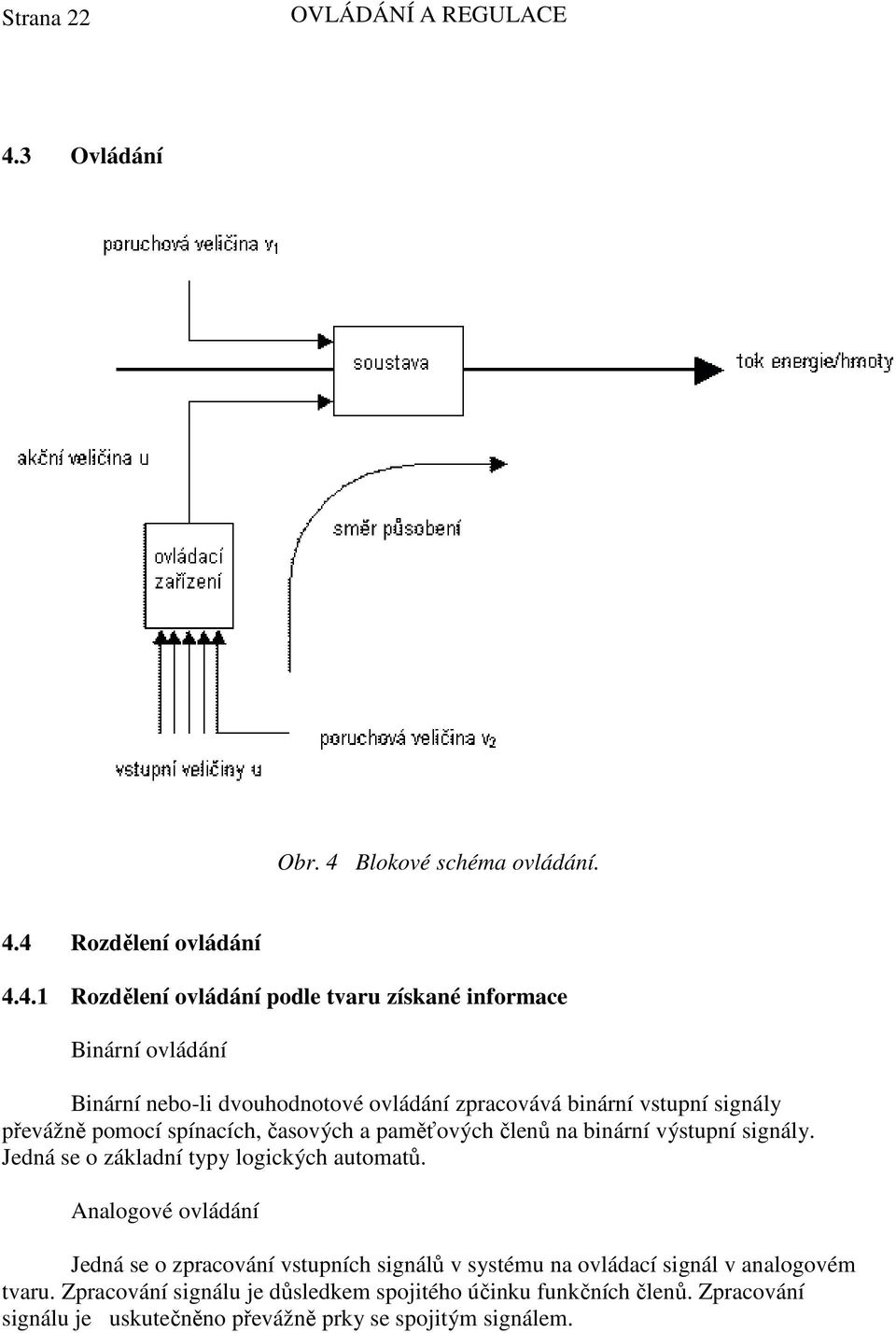 Blokové schéma ovládání. 4.
