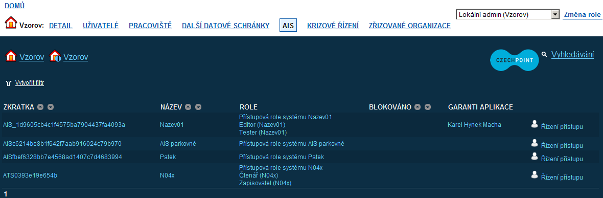 3.11 Agendové informační systémy (AIS) Nový AIS se do Správy dat přidá tak, že se do další datové schránky MV ČR pošle žádost o registraci AIS. Tato žádost se připraví pomocí elektronického formuláře.