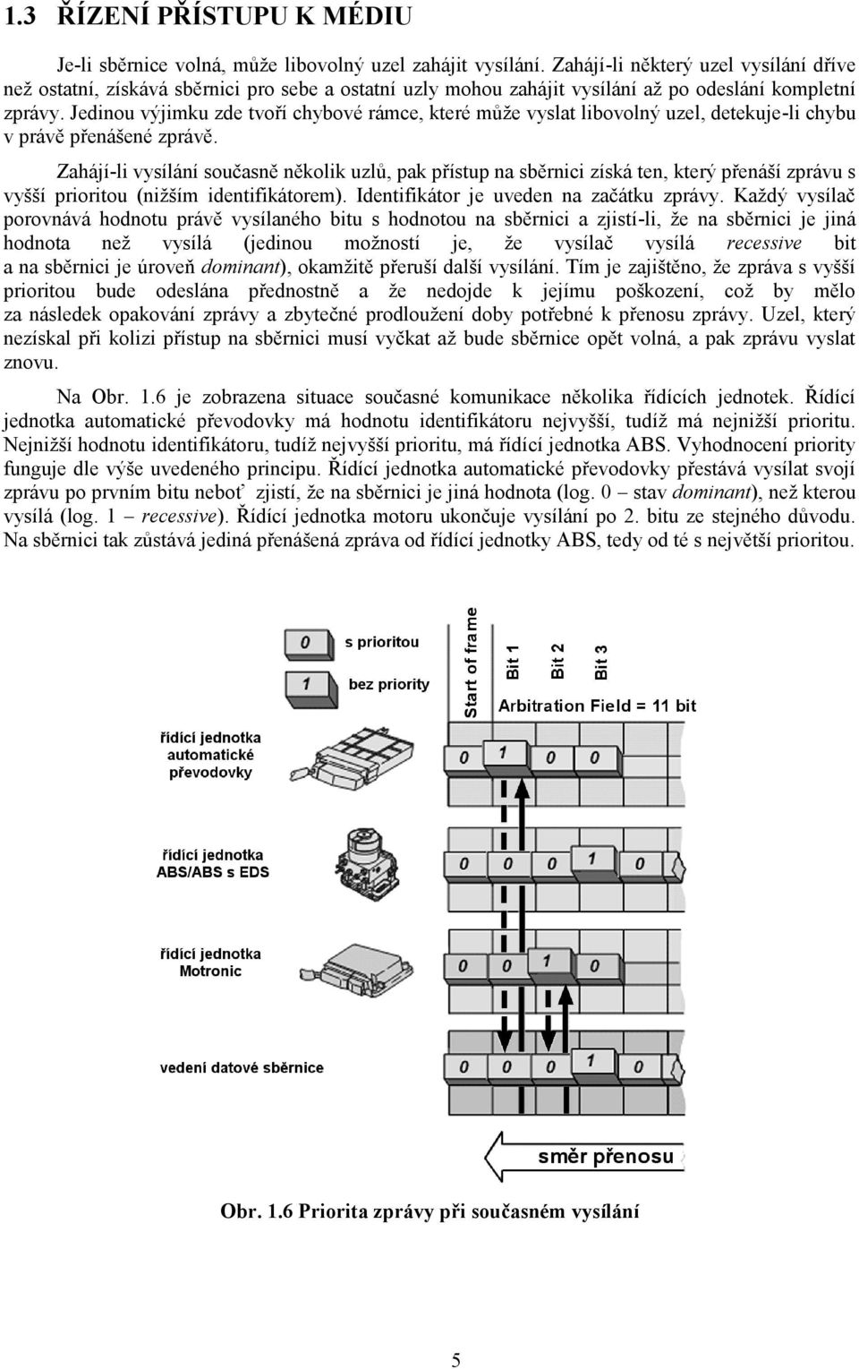 Jedinou výjimku zde tvoří chybové rámce, které můţe vyslat libovolný uzel, detekuje-li chybu v právě přenášené zprávě.