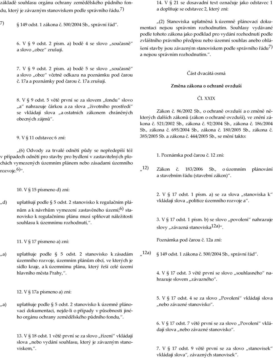 V 21 se dosavadní text označuje jako odstavec 1 a doplňuje se odstavec 2, který zní: (2) Stanoviska uplatněná k územně plánovací dokumentaci nejsou správním rozhodnutím.