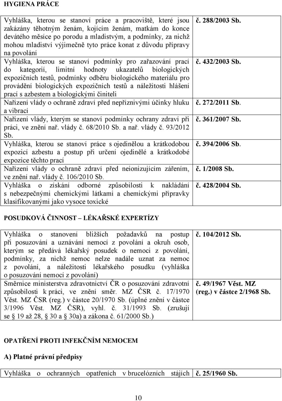 podmínky odběru biologického materiálu pro provádění biologických expozičních testů a náležitosti hlášení prací s azbestem a biologickými činiteli Nařízení vlády o ochraně zdraví před nepříznivými