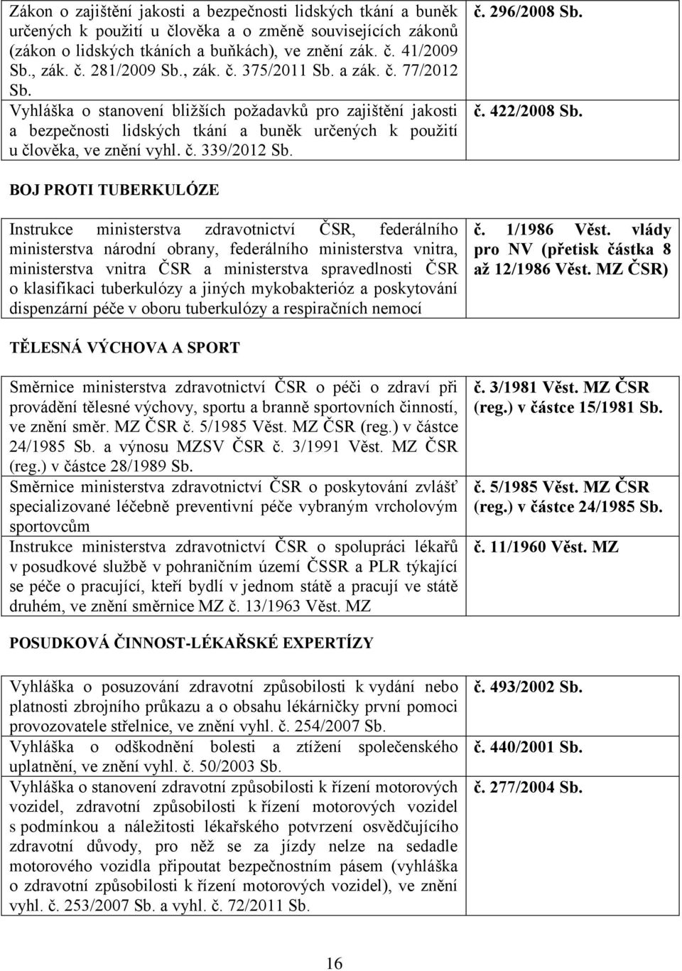 422/2008 BOJ PROTI TUBERKULÓZE Instrukce ministerstva zdravotnictví ČSR, federálního ministerstva národní obrany, federálního ministerstva vnitra, ministerstva vnitra ČSR a ministerstva spravedlnosti