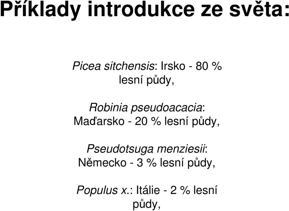 Maďarsko - 20 % lesní půdy, Pseudotsuga menziesii: