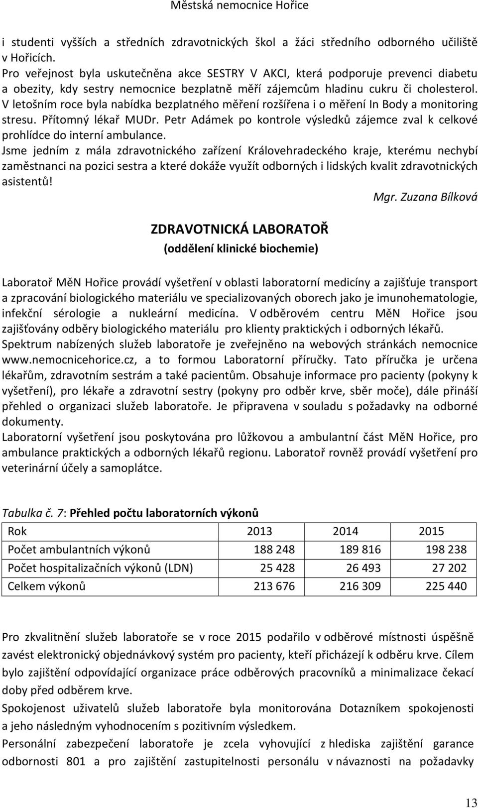 V letošním roce byla nabídka bezplatného měření rozšířena i o měření In Body a monitoring stresu. Přítomný lékař MUDr.