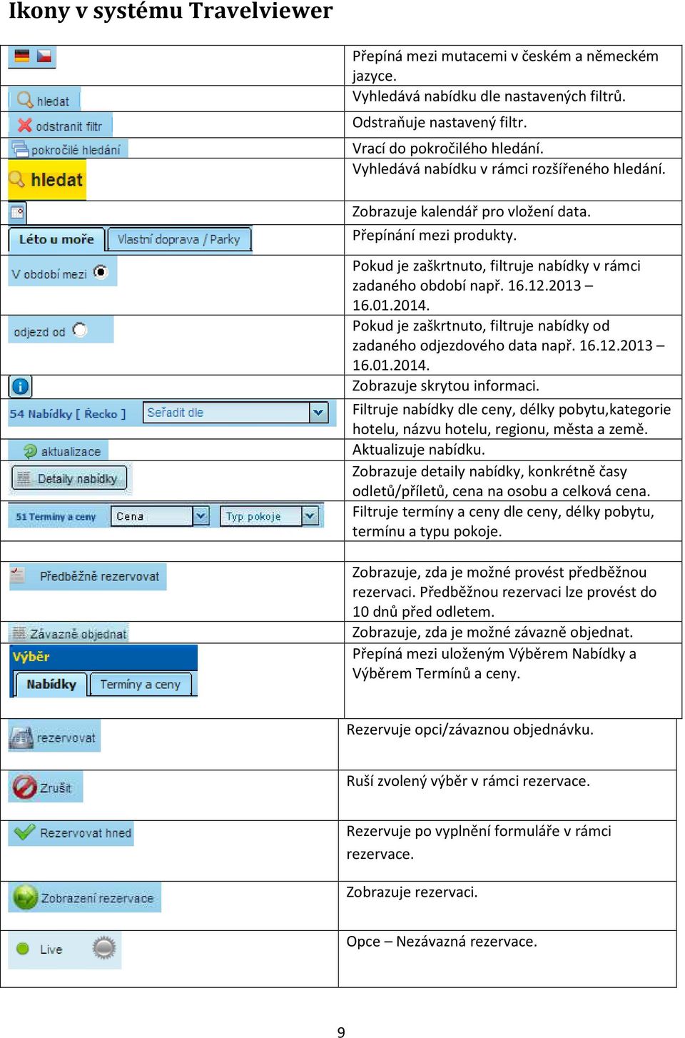 Pokud je zaškrtnuto, filtruje nabídky od zadaného odjezdového data např. 16.12.2013 16.01.2014. Zobrazuje skrytou informaci.