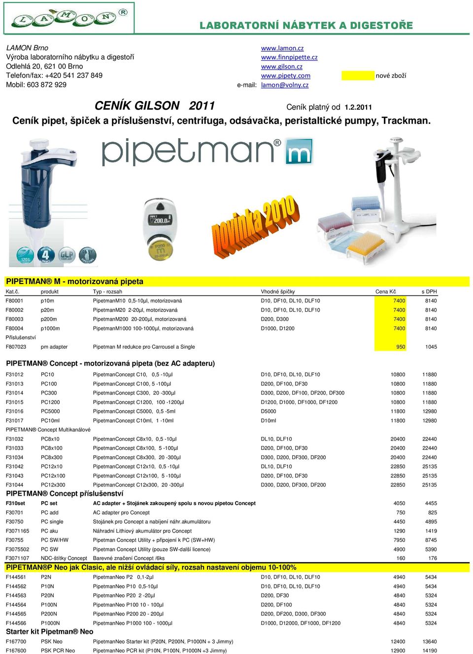 PIPETMAN M - motorizovaná pipeta Kat.č.