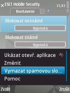 10.3 Umístění spamových zpráv Ve složce Spam se nacházejí blokované zprávy vyhodnocené jako nevyžádané modulem Anti-Spam.