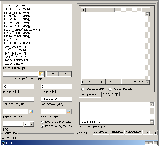 D. Program CoEf a jeho použití D.1 Po spuštění a záložka Sample info Obrázek D.1 ukazuje okno programu po spuštění.