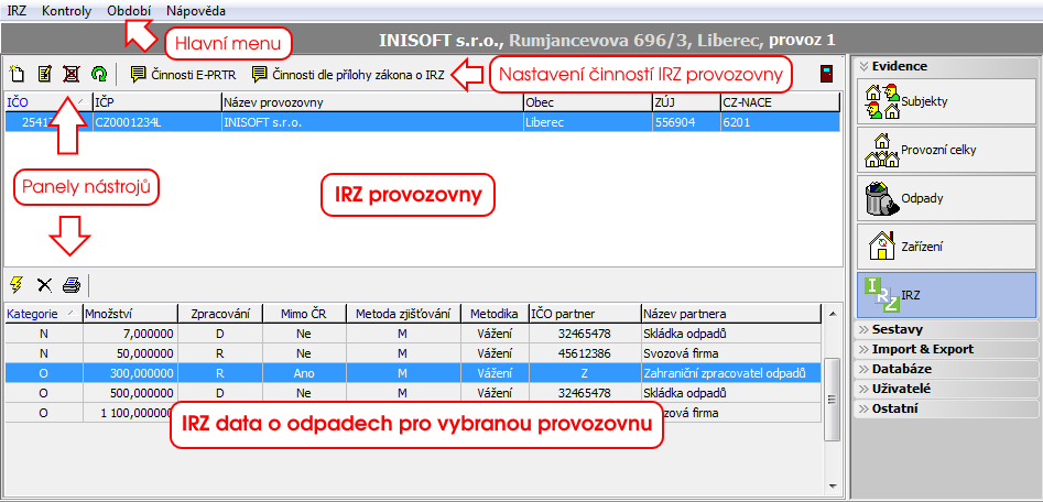 Modul IRZ návod k použití Verze: 2 Datum: 26. 2. 2016 Tento dokument představuje stručný návod na použití modulu IRZ v programu EVI 8.