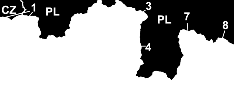 Polski: Mapa przedstawiająca zmiany przebiegu granicy między dzisiejszymi Polską i Słowacją w pierwszej połowie XX wieku, wykonana 15 kwietnia 2006 roku.