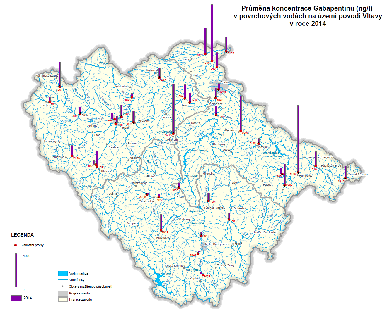 Gabapentin povrchová voda na řadě míst