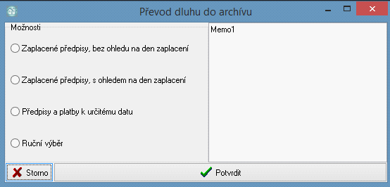 Pohledávky 11.8 137 Prevod z pohledávek do archívu Archiv pohledávek slouží k úschově zaplacených pohledávek. Z archívu nelze provádět žádný tisk.