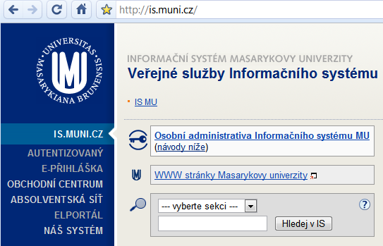 3. Přihlášení do IS MU Přihlášení