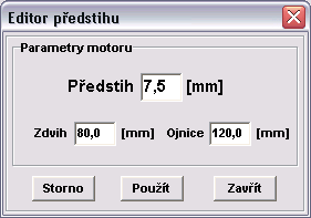 Křivka předstihu Základní vlastností zapalování je řízení předstihu v závislosti na aktuálních otáčkách motoru. K nastavení charakteristiky řízení předstihu slouží záložka Křivka předstihu.