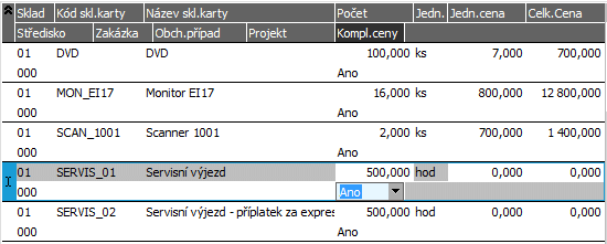 4.3 INVENTÁRNÍ PŘEBYTEK - DOPLNĚNÍ CEN Ukončením inventury jsme si vygenerovali doklad inventárního přebytku.