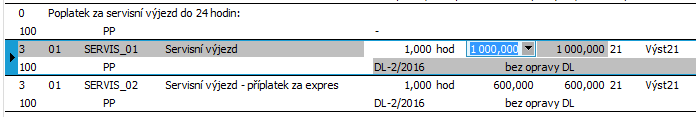 PŘIDÁNÍ DALŠÍCH POLOŽEK DO FAKTURY... Do faktury přidáme položku za servis - expres. Na tuto servisní službu máme založenu skladovou položku - makrokartu "SERVIS_ M" (zavedli jsme si ji v kap.