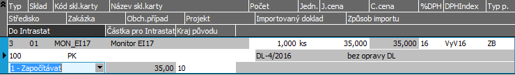 Měna je v tomto případě EUR a nelze ji měnit, kurz zadáme 1:27 a rovnou si jej uložíme do kurzovního lístku (jak na to, jsme si ukázali v kap. Objednávky přijaté).