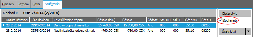 Podrobněji viz help, kap. Věcný obsah Majetek - Odpisy a kap. Odpisy. T E S T Otázka 1 : Zkontrolujeme, jak jsou zaúčtované záznamy odpisů zaúčtovány.