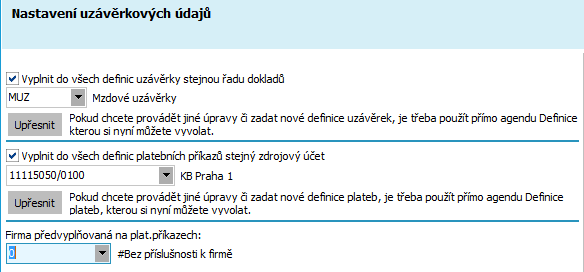 Volbu Inicializovat první mzdové období necháme nezatrženu. Generování konkrétních směn prac.