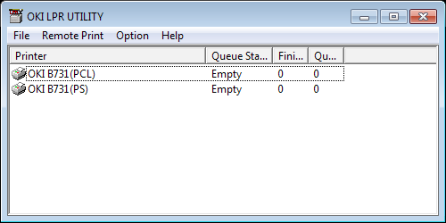 Softwarové nástroje pro systém Windows Nástroj OKI LPR Nástroj OKI LPR lze použít k realizaci tiskových úloh prostřednictvím sítě, správě tiskových úloh a kontrole stavu tiskárny.