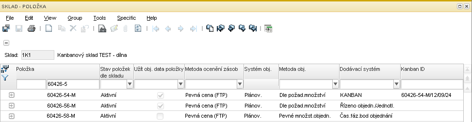 Nastavení kmenových údajů Nastavení parametrů SFC Založení skladu typu Dílenský Přiřazení dílenského skladu k pracovišti Nastavení dodacího