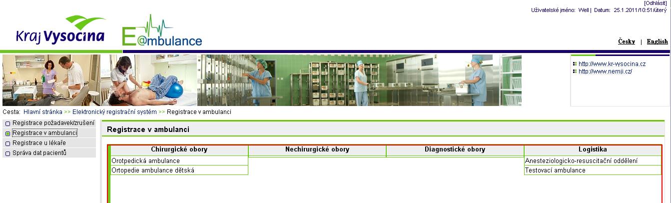 Obr. 2.3-1 Registrace v Ambulanci 2.3.1 Popis registrace Uživatel vybere ambulanci, do které se chce registrovat.